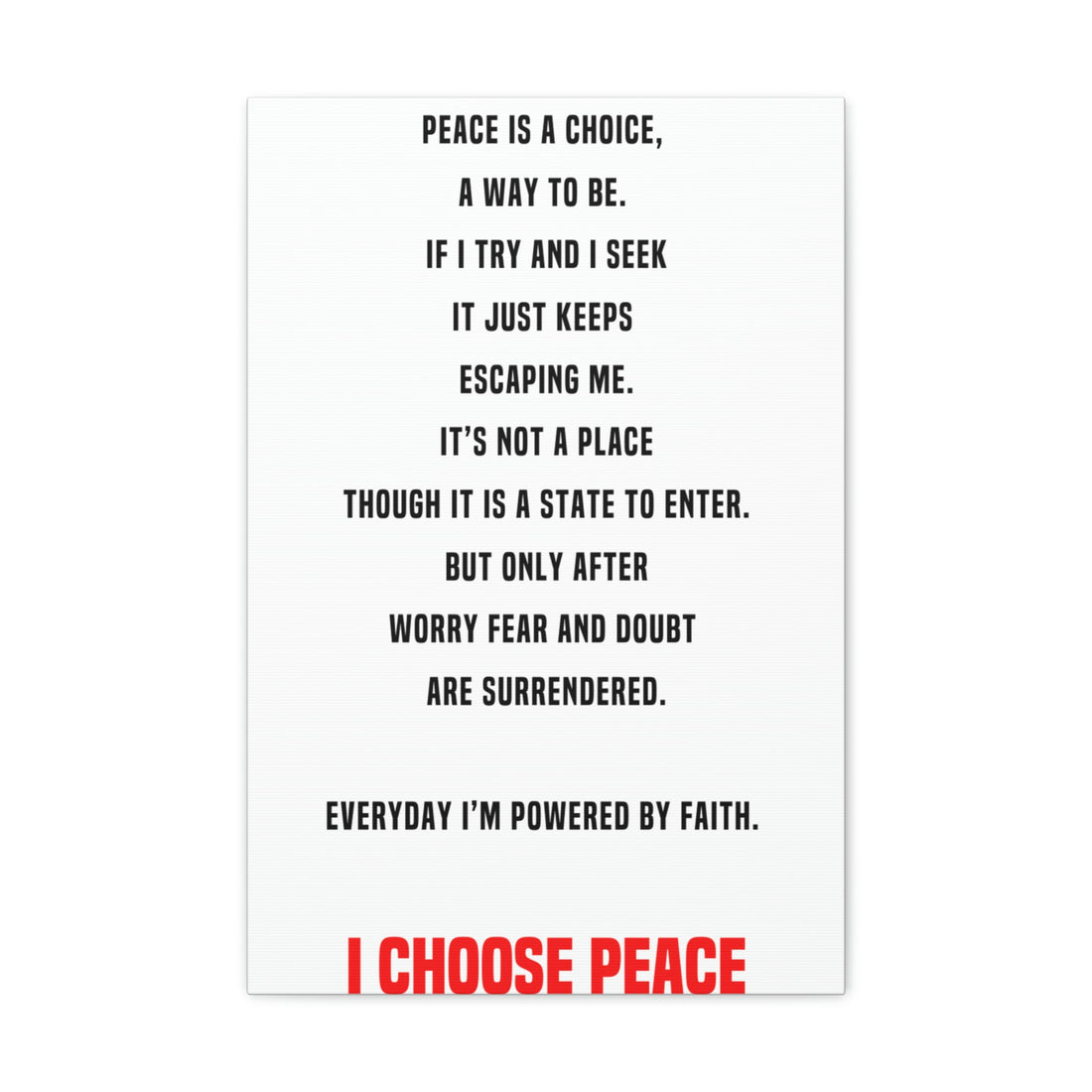 I Choose Peace Canvas