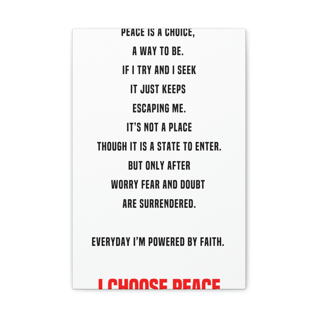 I Choose Peace Canvas