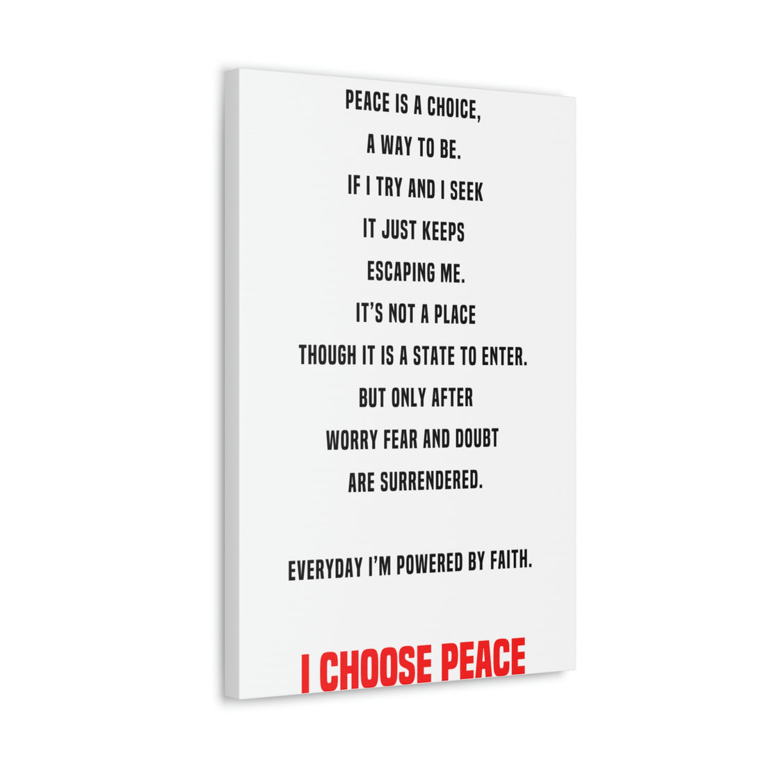 I Choose Peace Canvas